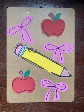 Hand-Painted Teacher Clipboard